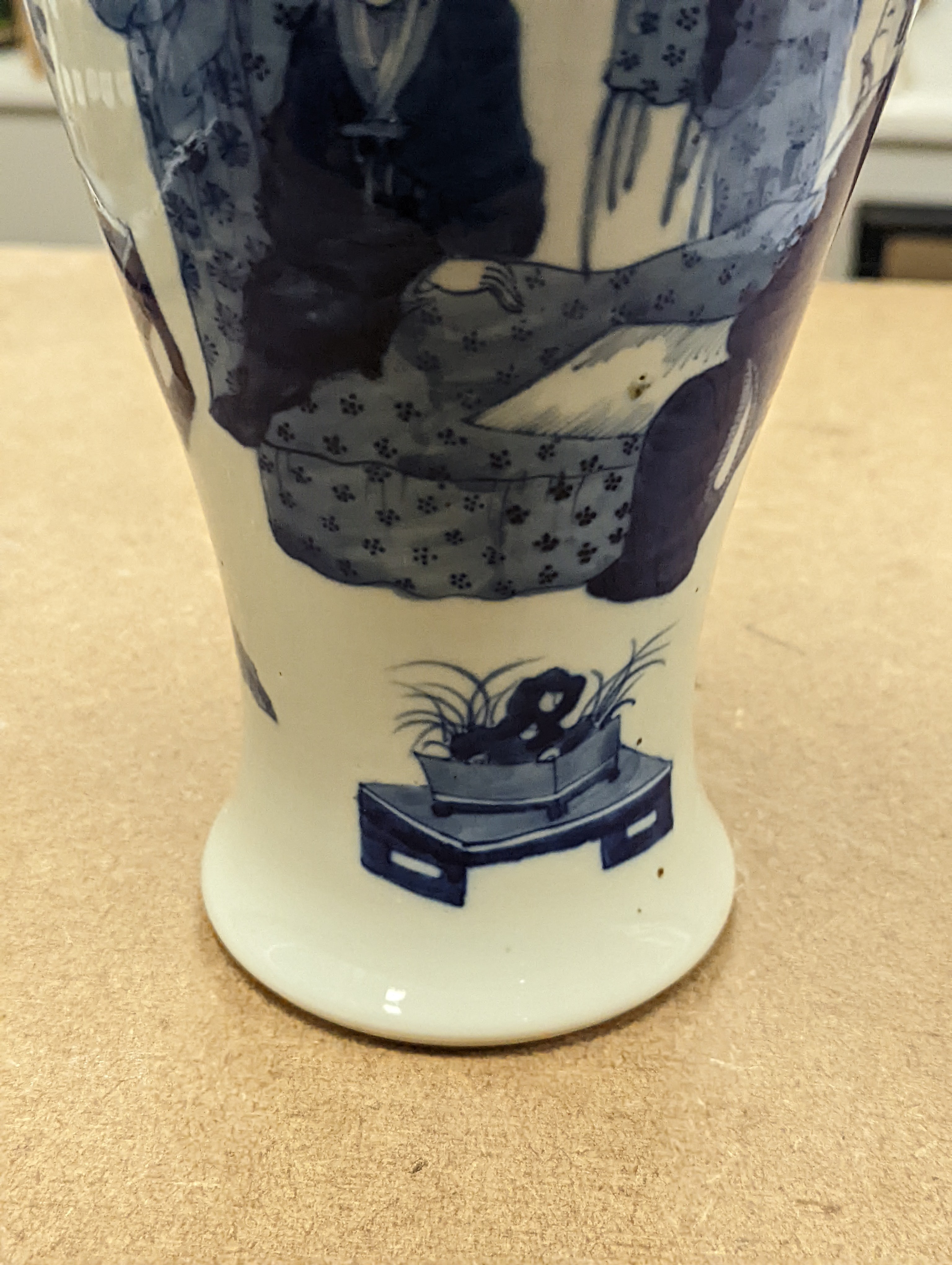 A Chinese underglaze blue baluster vase, 30 cms high.